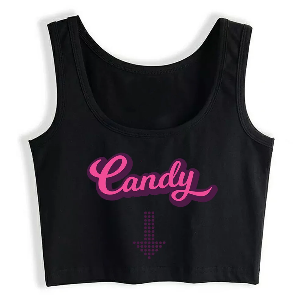

Crop Top Women Blowjob Candy Y2k Gothic Emo Harajuku Tank Top Female Clothes