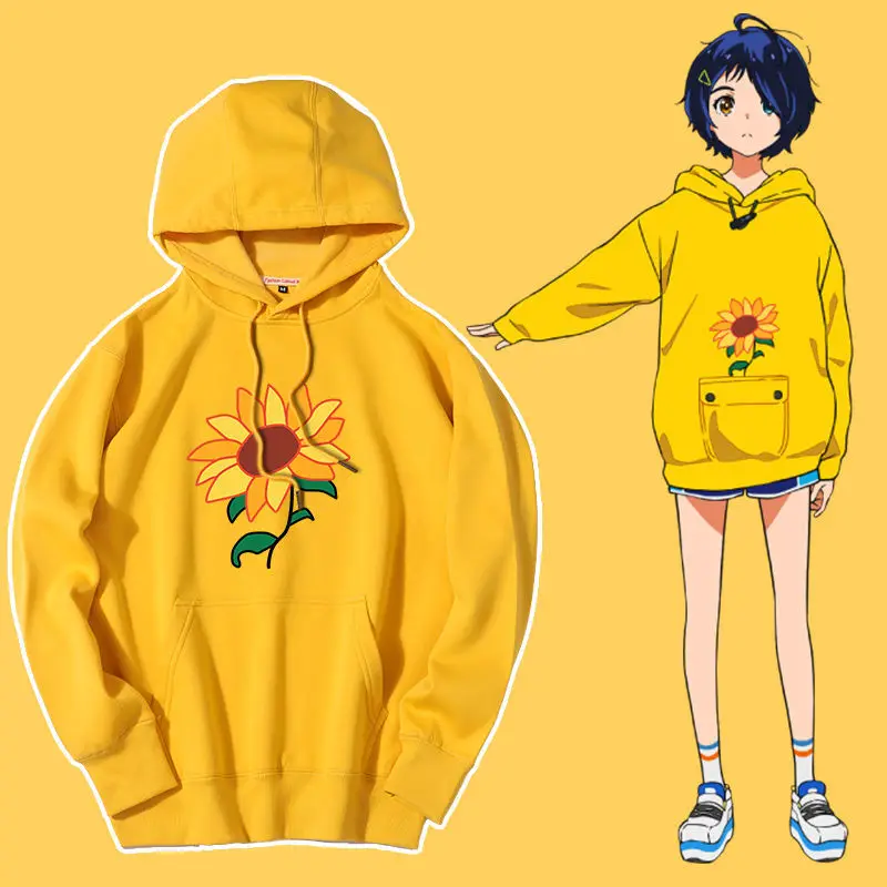 

Yellow Sweatshirt Ladies Clothing Anime Hoodie Oversized Pullover Men's Clothing Couple Clothing Clothes Anime Crew Neck Hoodie