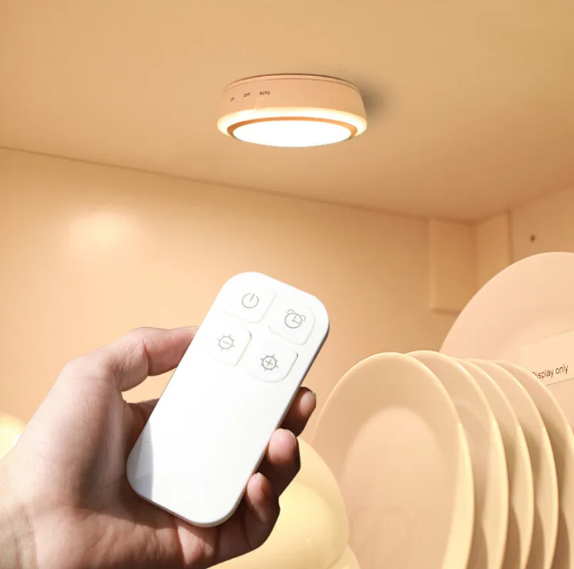 LED Night Light Wireless Portable Remote Controller Battery USB Powered Touch Sensor Under Cabinet Lights bedroom Wall Lamp | Лампы и