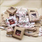 20 шт. новейшая Подарочная коробка размера Мутли с окном мраморный узор Бумага Рождественские подарки сувениры посылка вечерние коробки