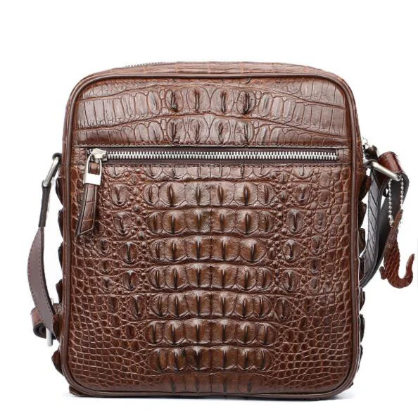 YILUNXI High-end Crocodile Belly Shoulder Bag Genuine leather men elegant cross-body bag Fashion street messenger Black bags |