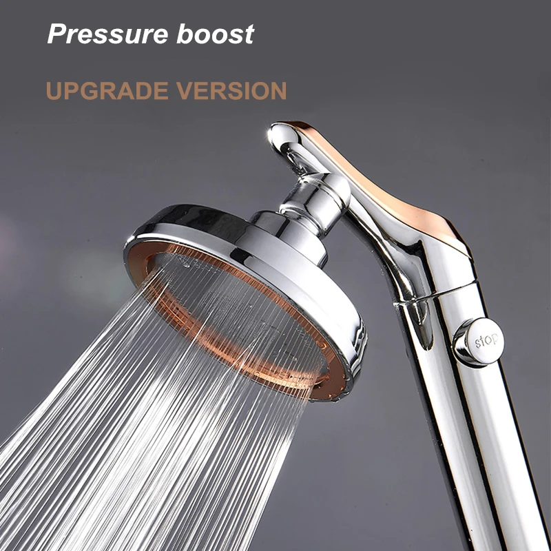 

Bathroom Rotating Shower Head High Pressure Water Saving Handheld Shower Head Adjustable Stop Button Water Rain Shower Heads