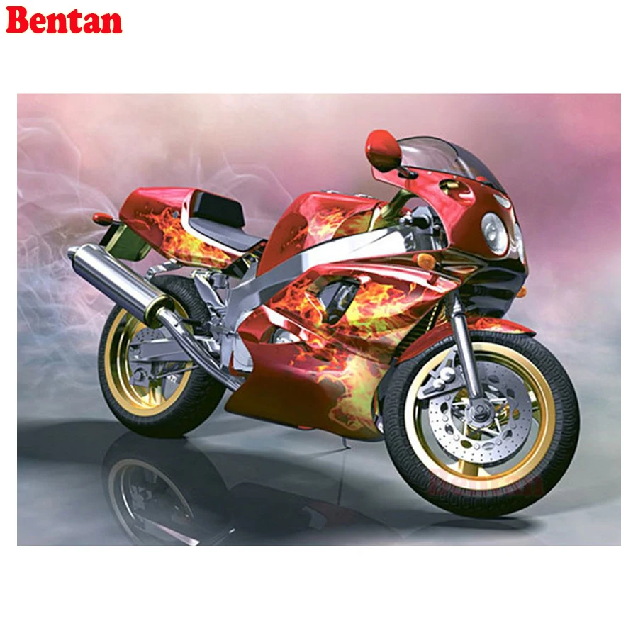 Алмазная вышивка для мотоцикла крестиком полностью квадратная круглая дрель