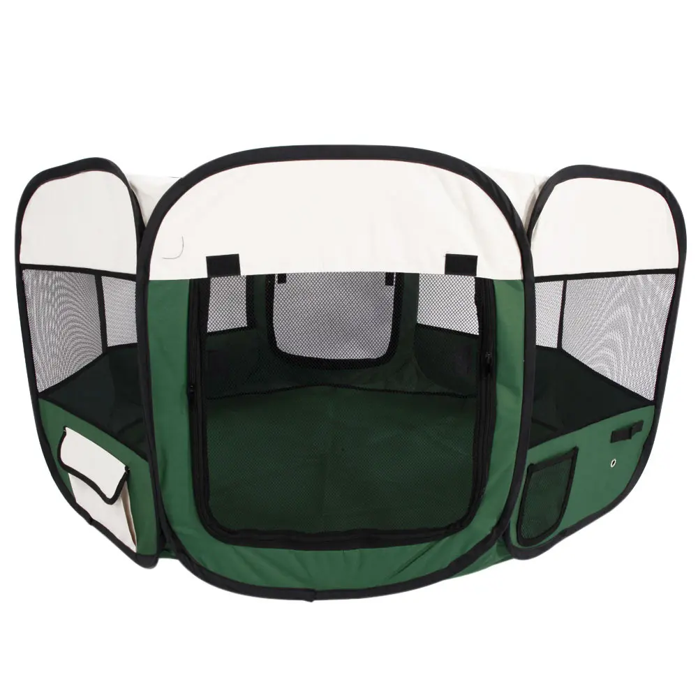 Portable Foldable 8 Side Pet Fences Tent Outdoor Oxford Cloth Pet Cage Up and Down Zipper Custom Models