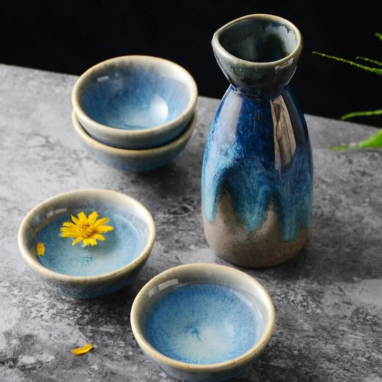 

Handmade Creative Retro Cup Japanese Style Sake Wine Rice Wine Pot Wine Glasses Set Dispenser Decantador Vino Barware DG50BS