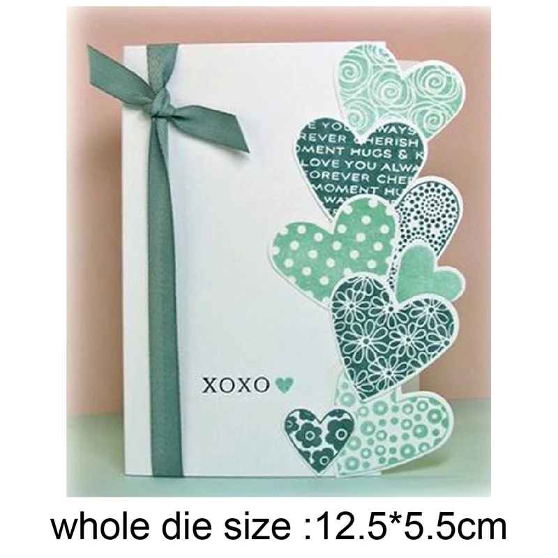 

metal cutting dies layer linked heart cut die mold decoration Scrapbook paper craft knife mould blade punch stencils dies