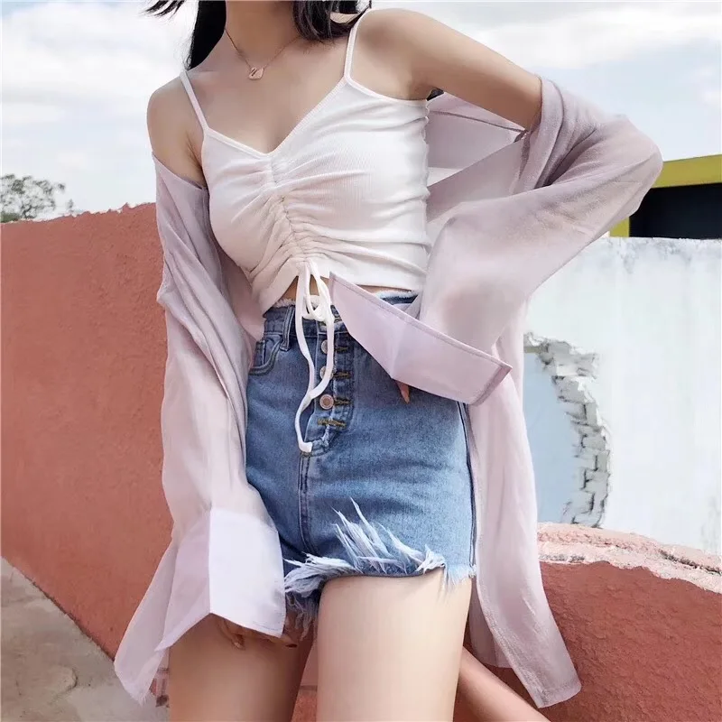 Женский тонкий короткий ремень с заниженным воротником и завязками на талии в