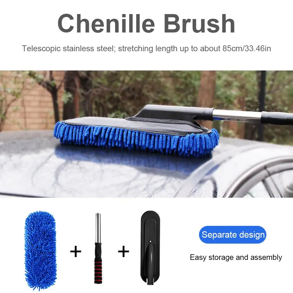 Телескопическая щетка для мойки автомобиля Пылезащитная восковая Швабра из
