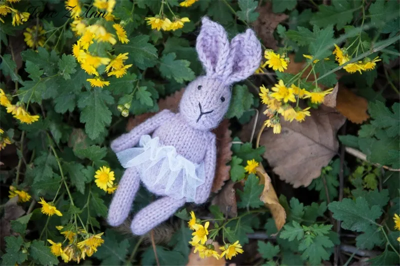 light purple rabbit Jane Z Ann кукла ручной работы для фотосъемки новорожденных кролик девочка медведь свинья кошка реквизит для студийной съемки аксессуары - Цвет: light purple rabbit