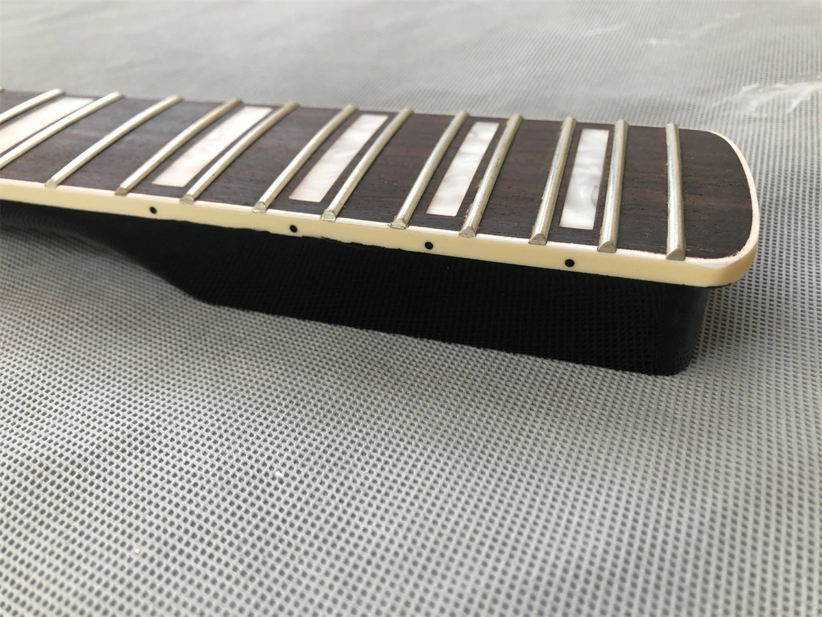 Reverse head Electric guitar neck 22 frets 25.5inch Maple Rosewood fingerboard Black Glossy enlarge