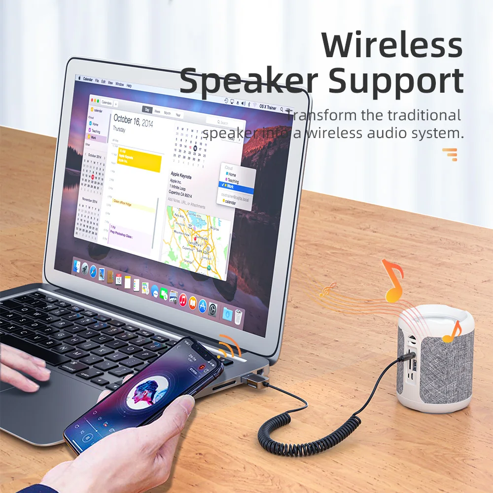 Essager Aux Bluetooth-адаптер аудиокабель для автомобилей USB Bluetooth Разъем 3 5 мм приемник