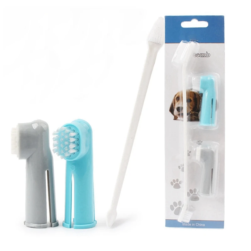 Набор зубных щеток для домашних собак запасная зубная щетка пальцев набор ухода