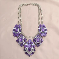 europe and the united states new heavy industry ablaze color crystal big money tide exaggerated fashion female necklace