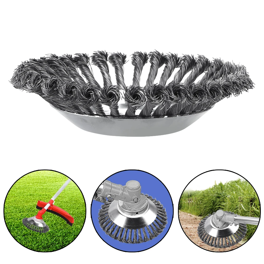 

NICEYARD 6/8inch Steel Wire Grass Trimmer Rounded Edge Weed Trimmer Garden Weed Brush Lawn Mower Razors Lawn Mower