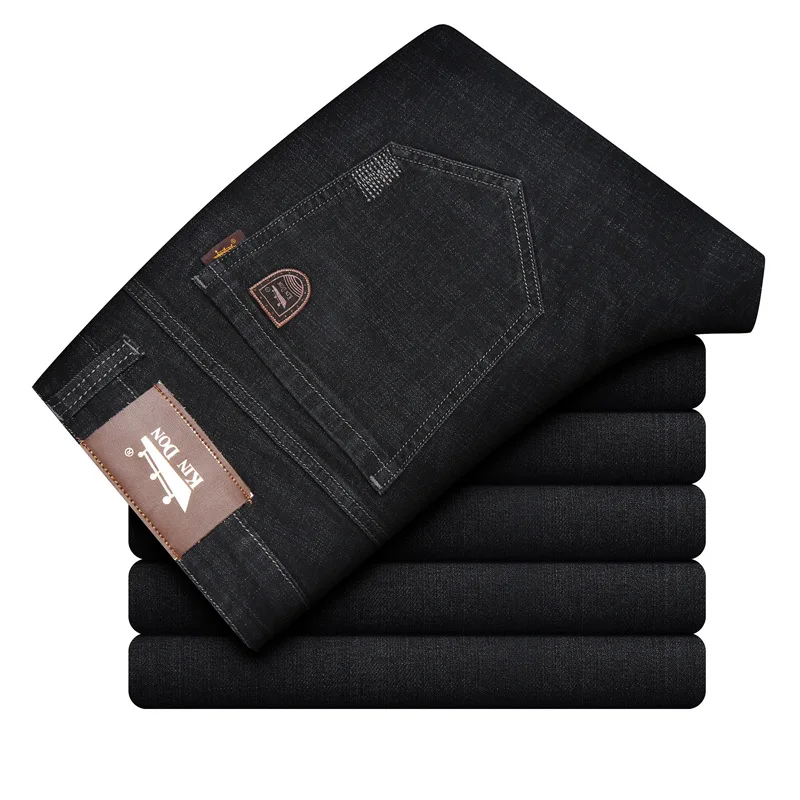 

Lurem JD Men's 2021 Jeans Autumn Winter Thick Straight Loose Elastic High-end Casual Trousers Casual Pants