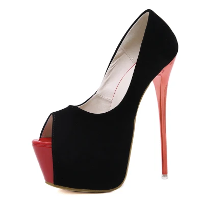 

Fashion Summer Wedding Shoes Women Slip On Super High Heels 16.5CM Platform 2020 Women Pumps Peep Toe Mesh Stiletto Party Shoes