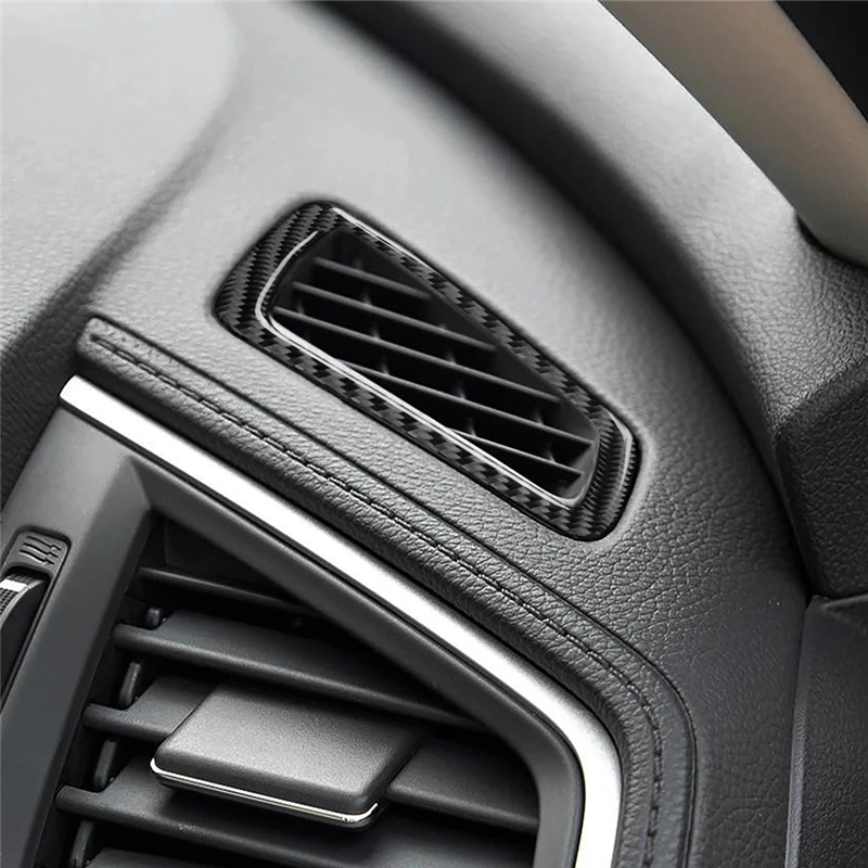 

2Pcs Car styling Carbon Fiber 3D Sticker of Car interior Car Air conditioner side outle frame for Honda Civic 10th 2016-2019