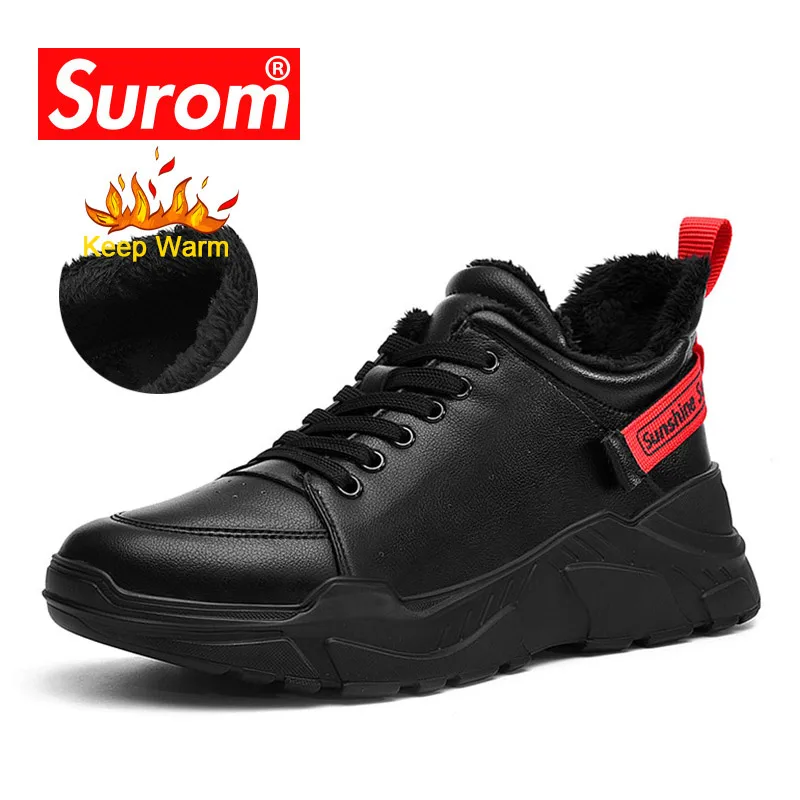 Мужские нескользящие кроссовки SUROM модные спортивные туфли из искусственной