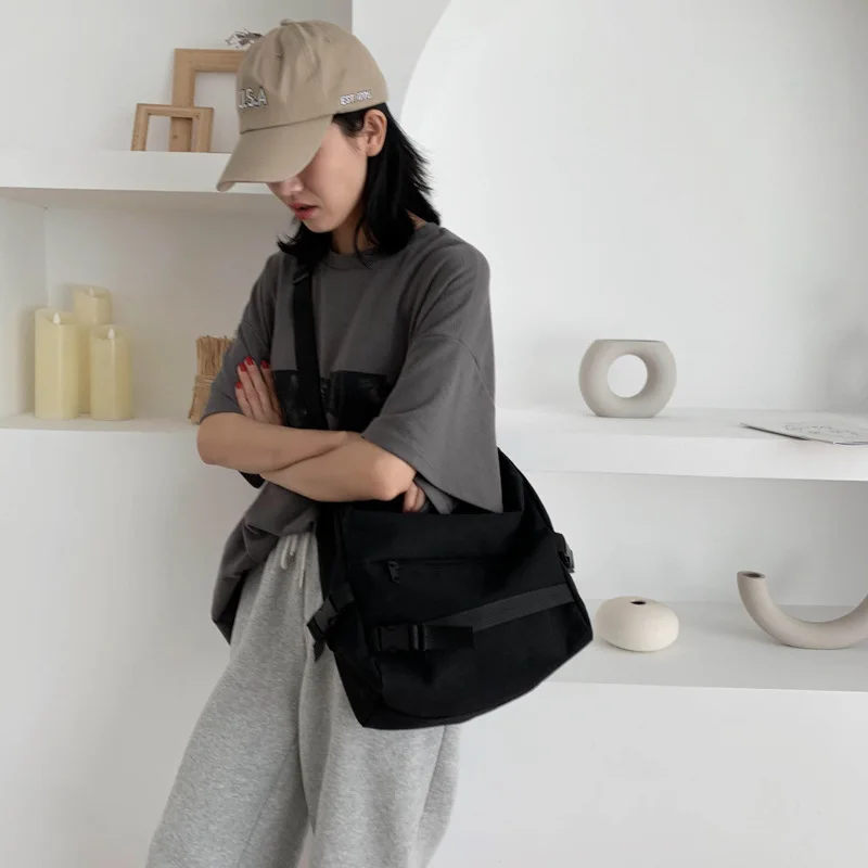 Холщовая сумка-мессенджер для женщин Экологически чистая Складная тканевая