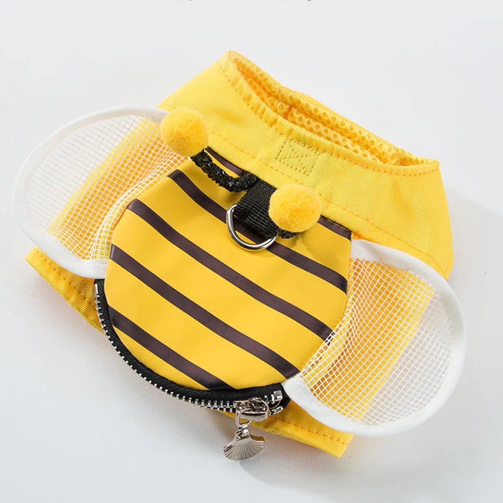 

Pet Dog Vest Harness Cute Collar Breathable Creative Bee Chest Strap Leash Set with Traction Rope Walking Lead for Puppy