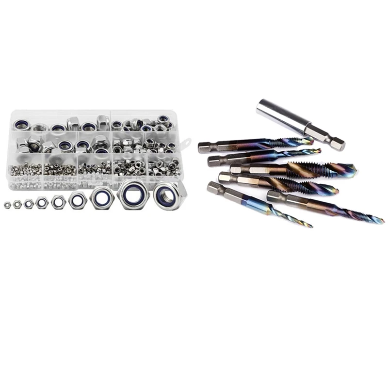 

7 шт., спиральные метрические метчики M3-M10 с титановым покрытием