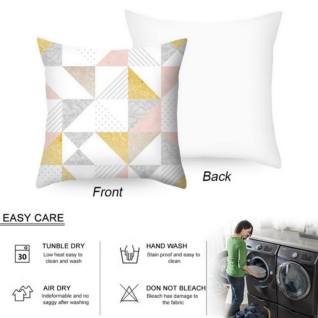 SNEWVIE розовая Золотая Геометрическая наволочка для подушки ресничная Подушка