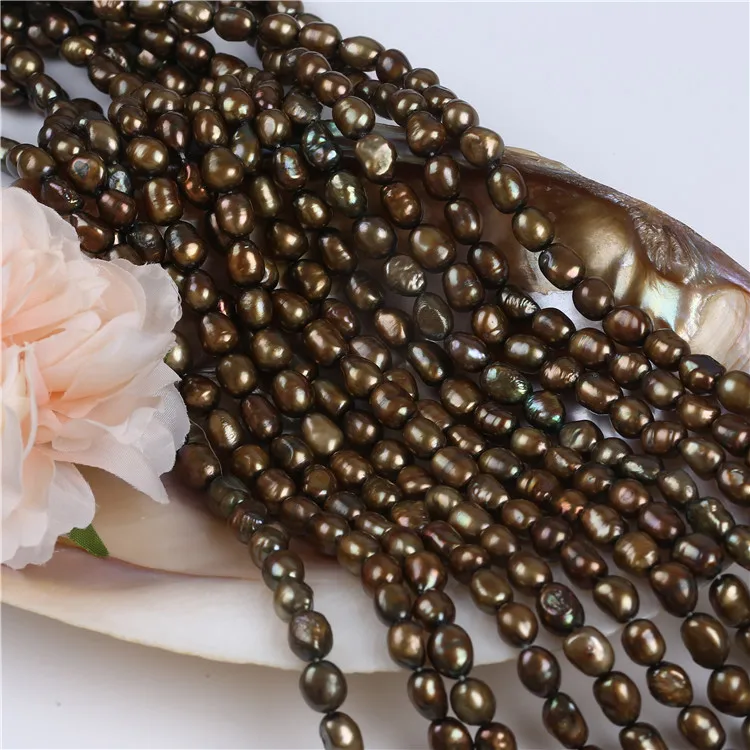Wholesale Price 8-9mm Brown Baroque Pearl Strand For Jewelry Making | Beads