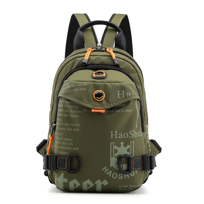 ArmyGreen Backpack Мужская повседневная задняя упаковка новая водонепроницаемая нейлоновая сумка для путешествий Мужская школьная сумка для мальчиков-подростков - Цвет: ArmyGreen Backpack