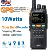 us stock abbree ar 889g gps 10watts high power two way radio cross band repeater dual band portable ham walkie talkie
