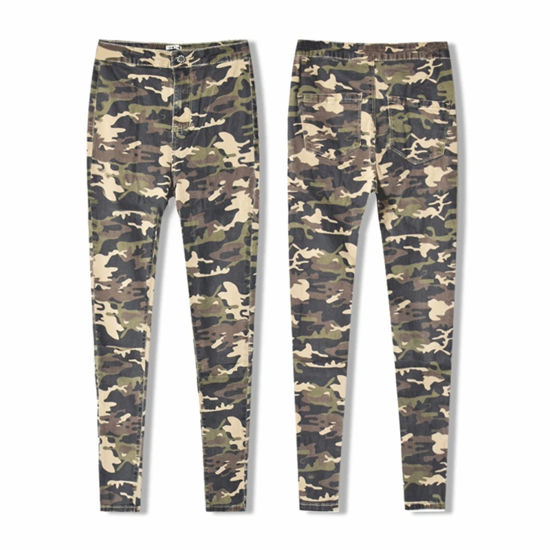 

Hot Sale Military Boyfriend Jeans High Waist Spring Fall Stretch Denim Plus Size Skinny ripped jeans women