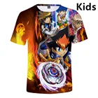 Для детей от 3 до 14 лет дети T рубашка Beyblade Burst Evolution 3D Футболка с принтом для маленьких мальчиков и девочек Харадзюку уличная одежда подростковые футболки, одежда
