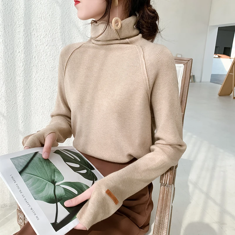 

Autumn Winter Turtleneck Women Sweater Elegant Slim Female Knitted Pullovers Casual Stretched Sweater jumpers femme