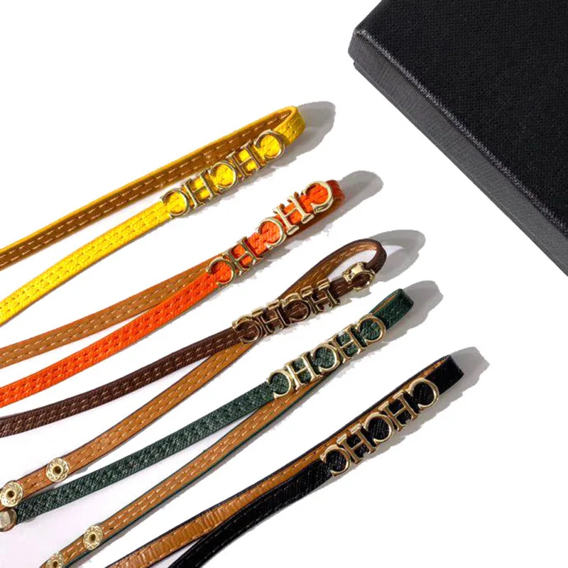 hot brand short style yellow green brown orange color pu leather stainless steel letter chokers necklace for women free global shipping