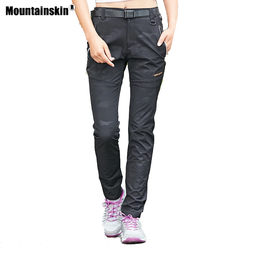 Брюки женские мужские камуфляжные эластичные для походов VA740 | Спорт и