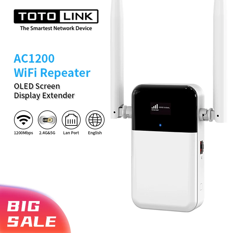 TOTOLINK EX1200L Wi Fi ретранслятор AC1200M двухдиапазонный удлинитель с Lan Порты и разъёмы