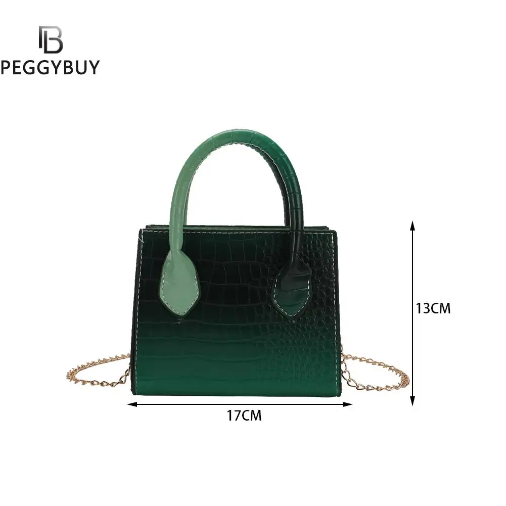 

Crocodile Pattern PU Leather Crossbody Bags For Women Gradient Color Chain Female Shoulder Handbags Mini Purses Travel bag