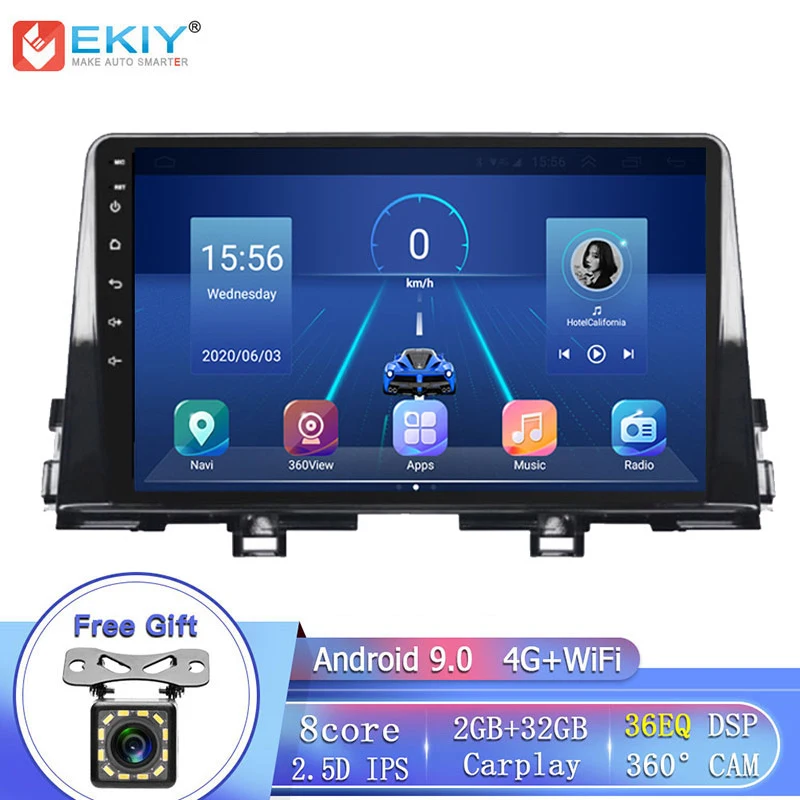 Автомобильный мультимедийный плеер EKIY 8 ядер 4G LTE 9 дюймов IPS DSP Android 0 для Kia Morning Picanto