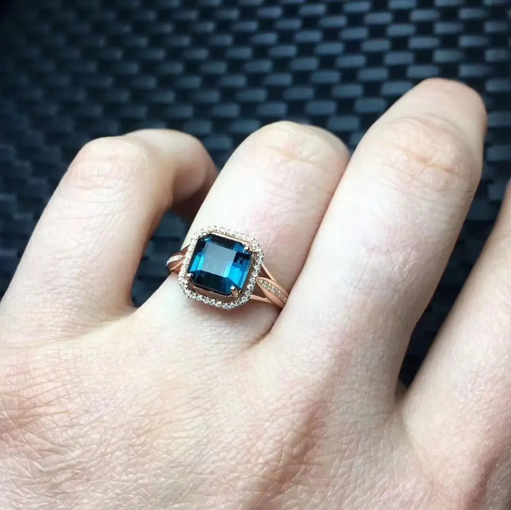 Хорошее ювелирное изделие настоящее чистое золото 18 К 100% натуральный Синий