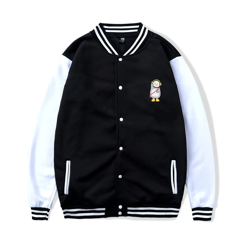 

Baseball Uniform Jacket Patchwork Women Japan Korean Harajuku Style Couples Autumn And Winter Printing Cute Cartoon Kumamon Coat