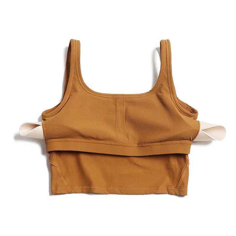 SOISOU New Threaded Women's Tube Top Sports Bra Anti-shake Fitness Top Women Sports Underwear Sexy Yoga Tops For Girls 9 Colors