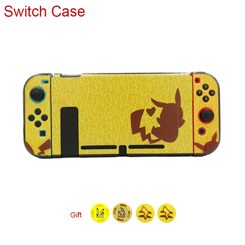 A Case with 4gift Водонепроницаемый полиуретановый кошелек для хранения для Nintendo Switch NS консольные сумки для переноски Nintendo Switch Pikachus игровые аксессуары - Цвет: A Case with 4gift