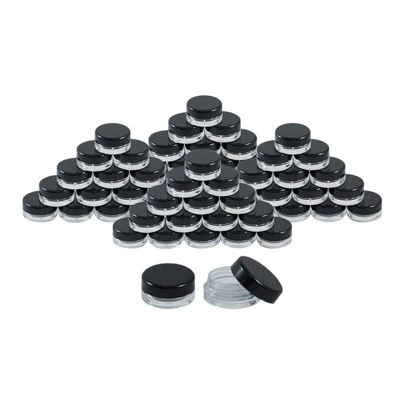 100 шт. пластиковые прозрачные банки для косметики 2 г 3 фотообои 10 1 фотография 20