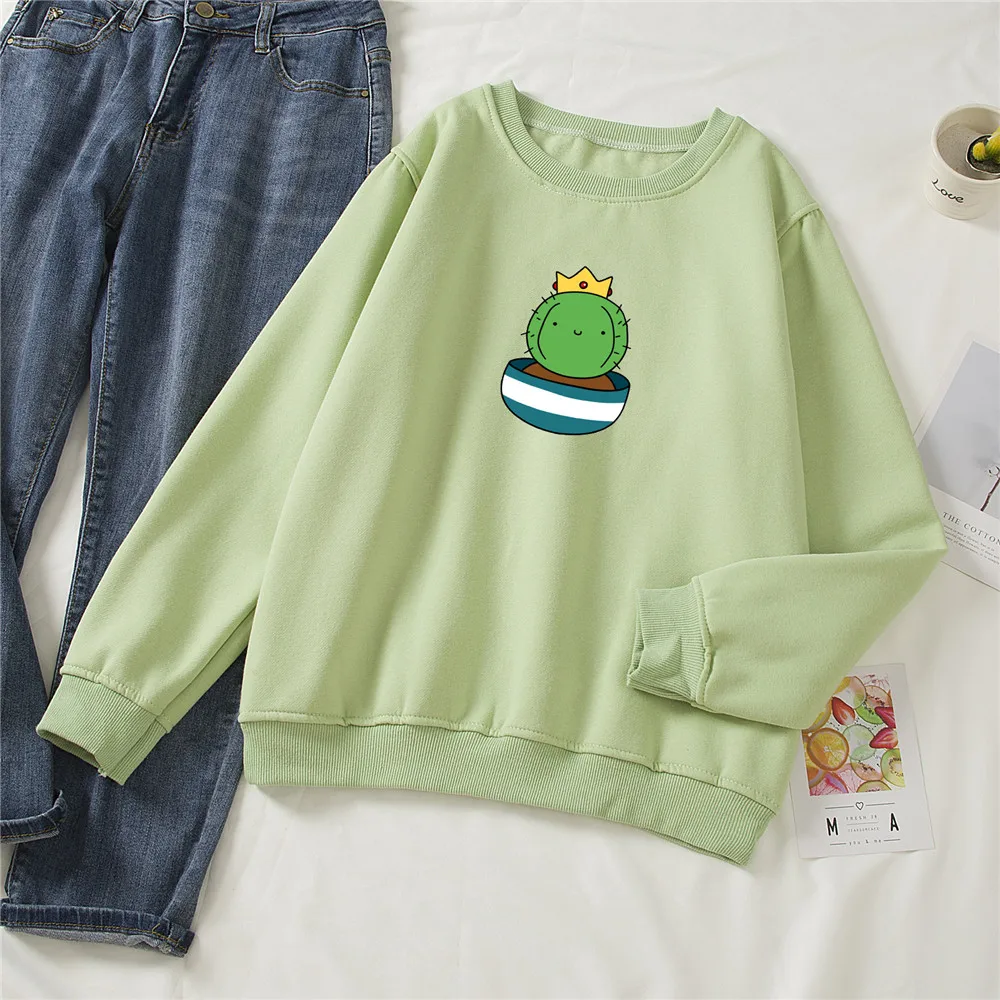 Fashion Cactus Sweatshirt Goth Aesthetic Harajuku Oversize Ulzzang Hoodie Cotton Autumn Winter Women Kawaii Sweetshirt for Girls