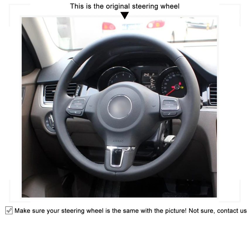 MEWANT черный чехол рулевого колеса автомобиля из искусственной кожи для Volkswagen VW Golf