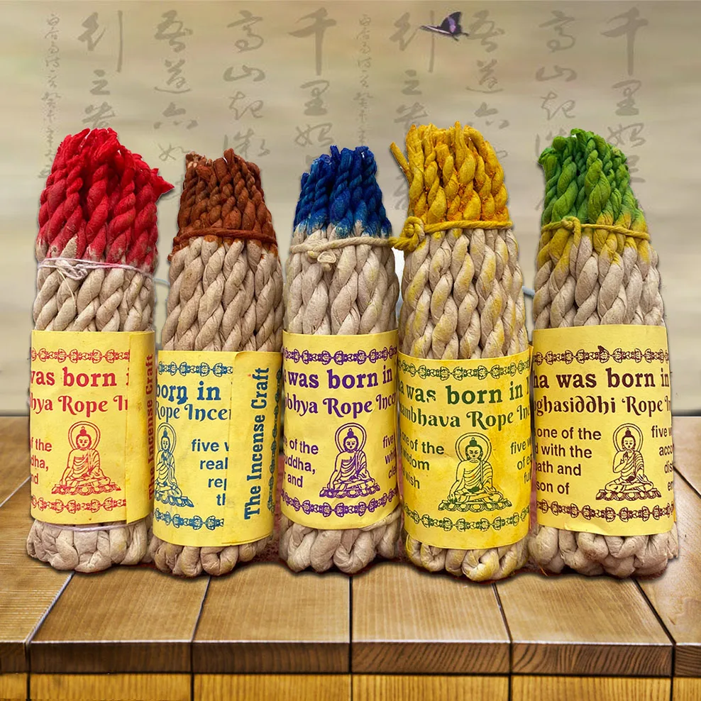 

1 Bundle Nepal Handmade Herbal Rope Incense Five Wisdom Buddha Incense Himalayas Natural Herbs Meditation Soothing Incense