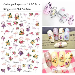 1 шт. Kawaii Фламинго ногтей мультяшная наклейка животное ремень резиновые наклейки сделай сам наклейки в альбом Канцелярские Декоративные для офиса и школы