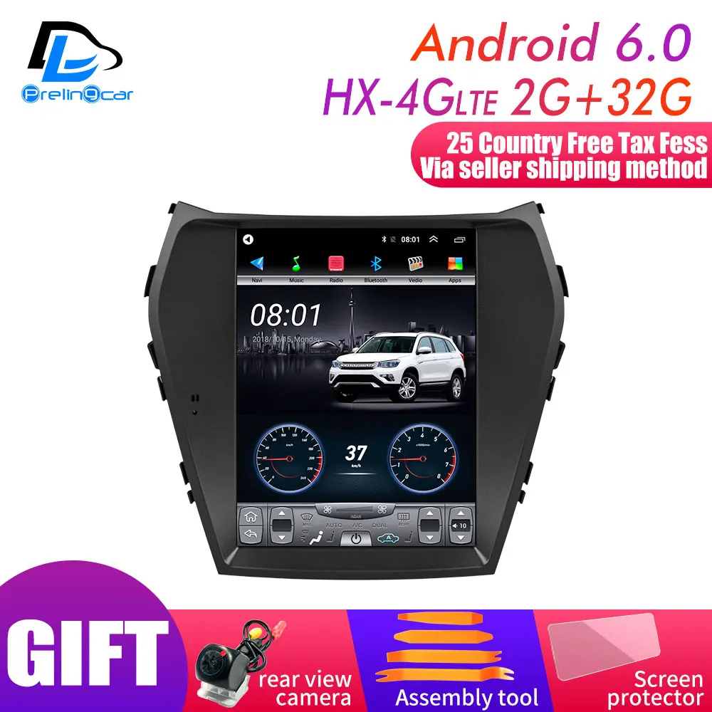 HX-4G 2G32G 64 г ПЗУ вертикальный экран android gps Мультимедиа Видео Радио плеер в тире для hyundai IX45 сатана fe автомобильный навигатор стерео - Цвет: HX-4G 2G32G