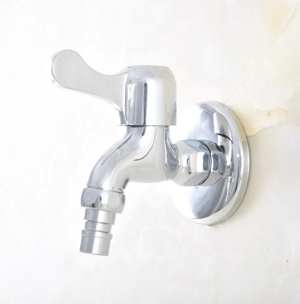 

Polished Chrome Brass One Handle Kitchen faucet wall mounted Laundry bathroom Water Tap Garden Washing Machine Faucet aav167