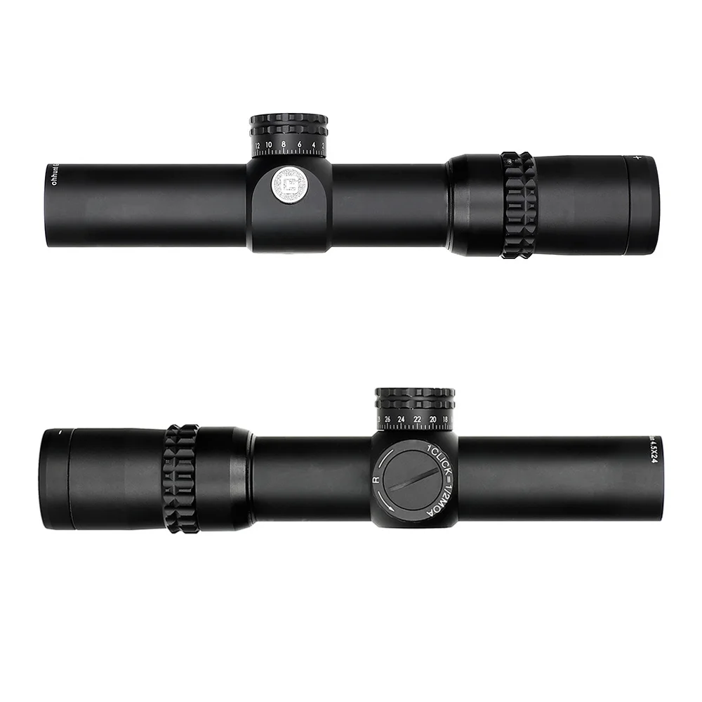

ohhunt Guardian 4.5x24 Hunting Compact Riflescope Wire Reticle 1/2 Half Mil Dot 30mm Tube Optical Sights for Tactical Rifle
