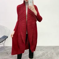 plus size trench coat for women 45 75kg 2021 spring solid color loose miyake pleated lapel long sleeved all matched coats female